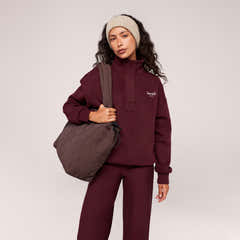 Heavyweight 1/4 Zip Sweatshirt - Burgundy