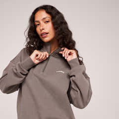 Loopback 1/4 Zip Sweatshirt - Mocha