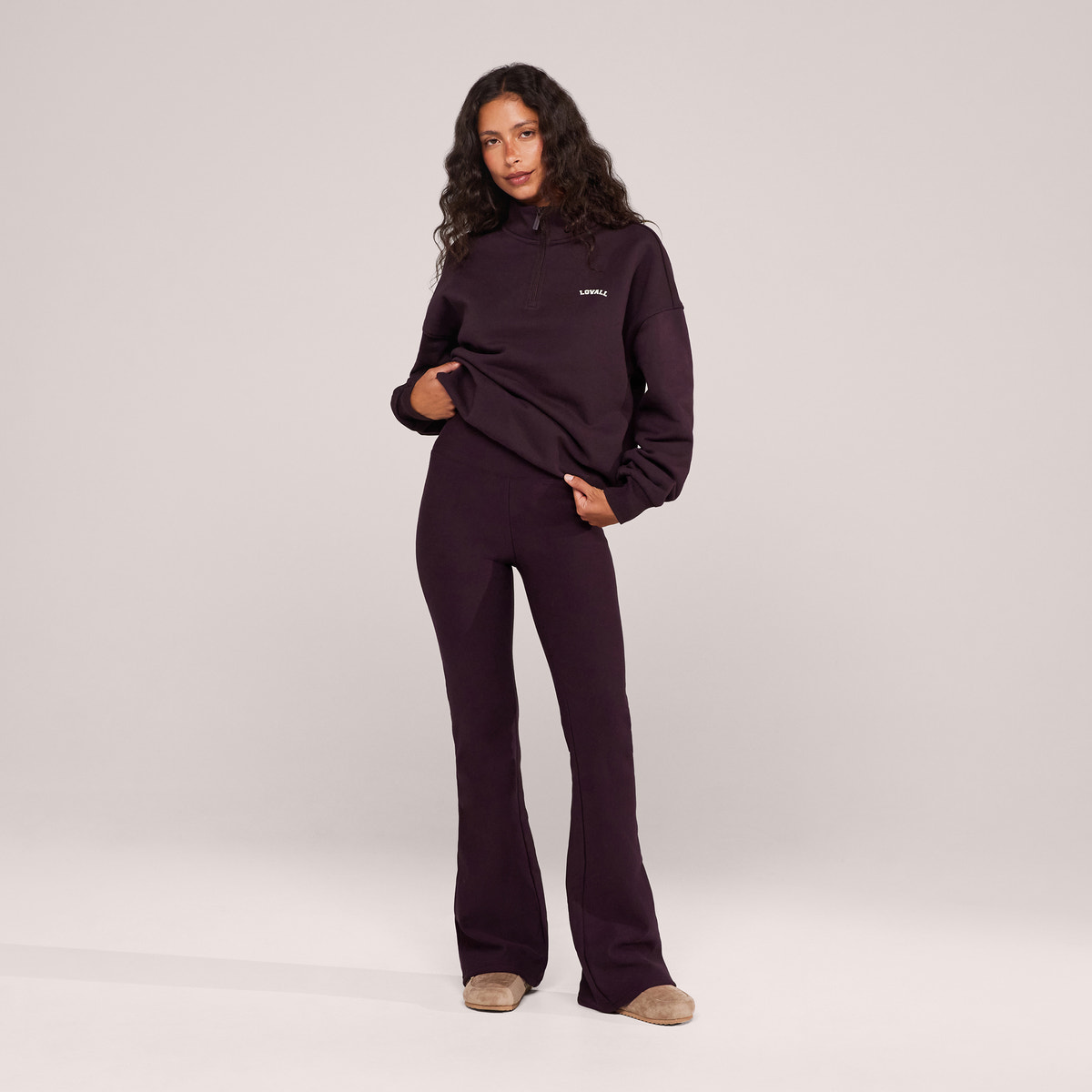Loopback 1/4 Zip Sweatshirt - Wine