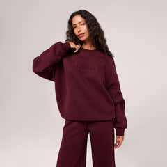 Organic Wide Leg Jogger - Burgundy