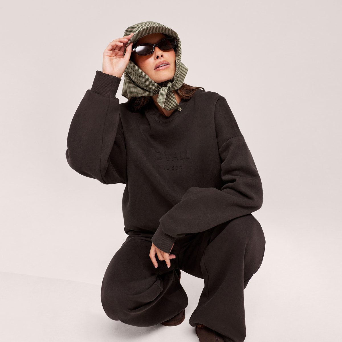 Heavyweight Oversized Sweatshirt Embossed - Black Coffee