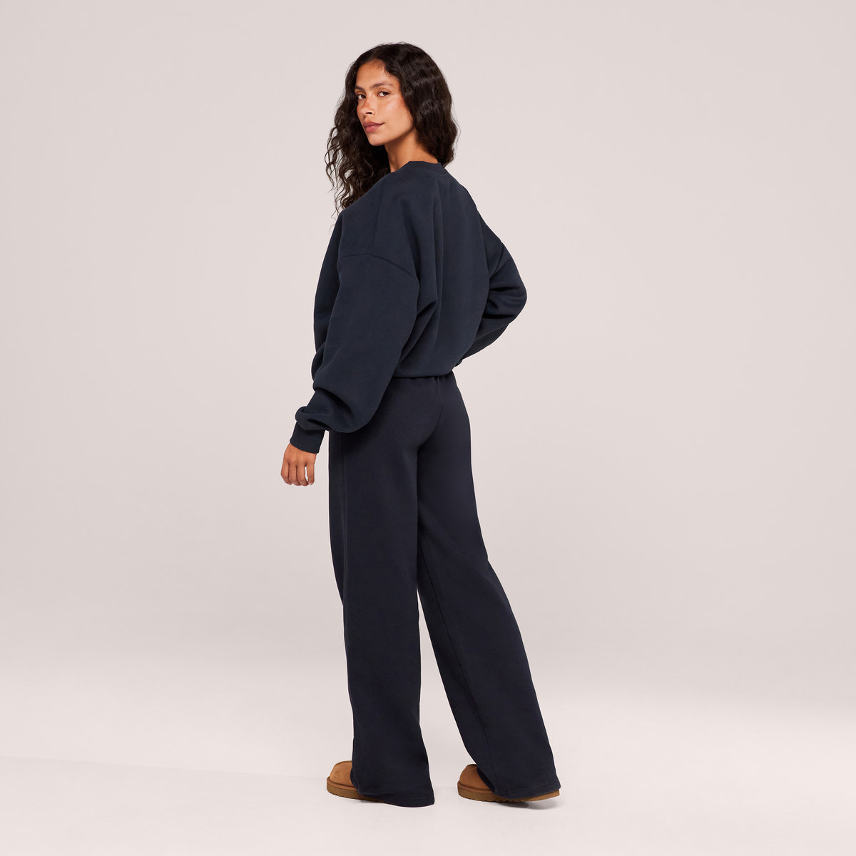 Organic Wide Leg Jogger - Vintage Navy