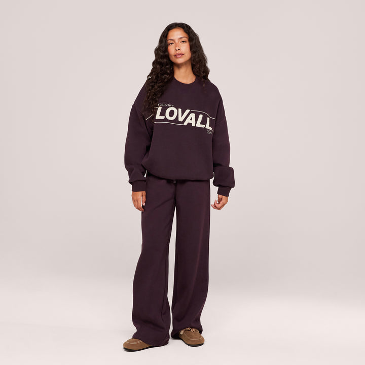 Organic Wide Leg Jogger - Wine