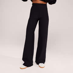 Winter Wide Leg Trousers - Black
