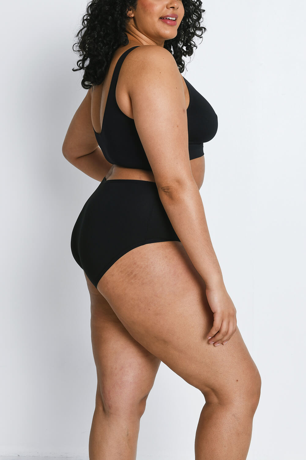 Curve High Rise Cotton Blend Full Briefs 3 Pack - Black