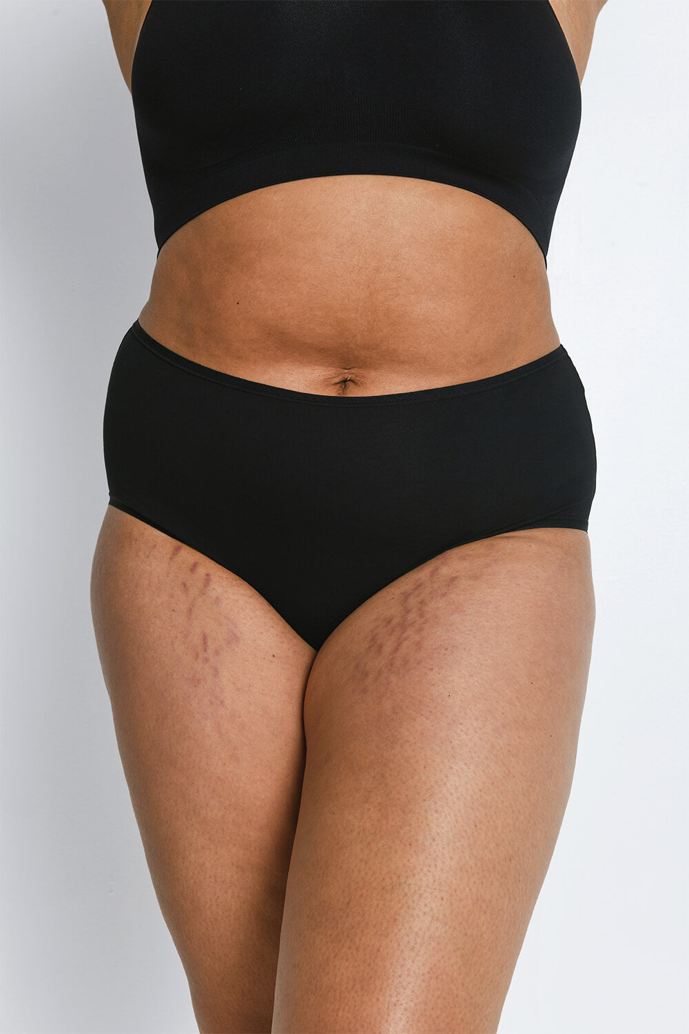 Curve High Rise Cotton Blend Full Briefs 3 Pack - Black