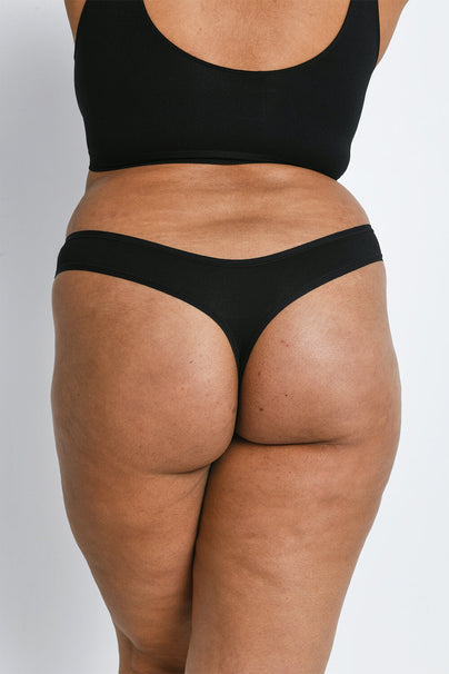 Curve Cotton Blend Thongs 3 Pack - Black