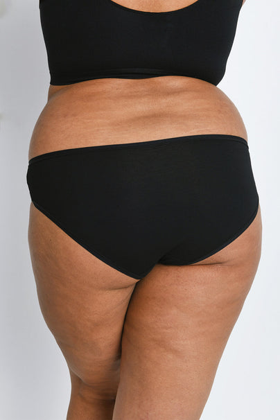 Curve Cotton Blend Brazilian Knickers 3 Pack - Black