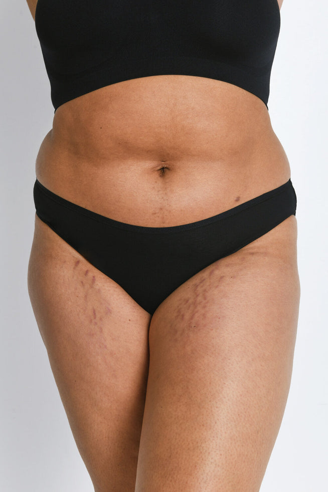 Curve Cotton Blend High Leg Knickers 3 Pack - Black