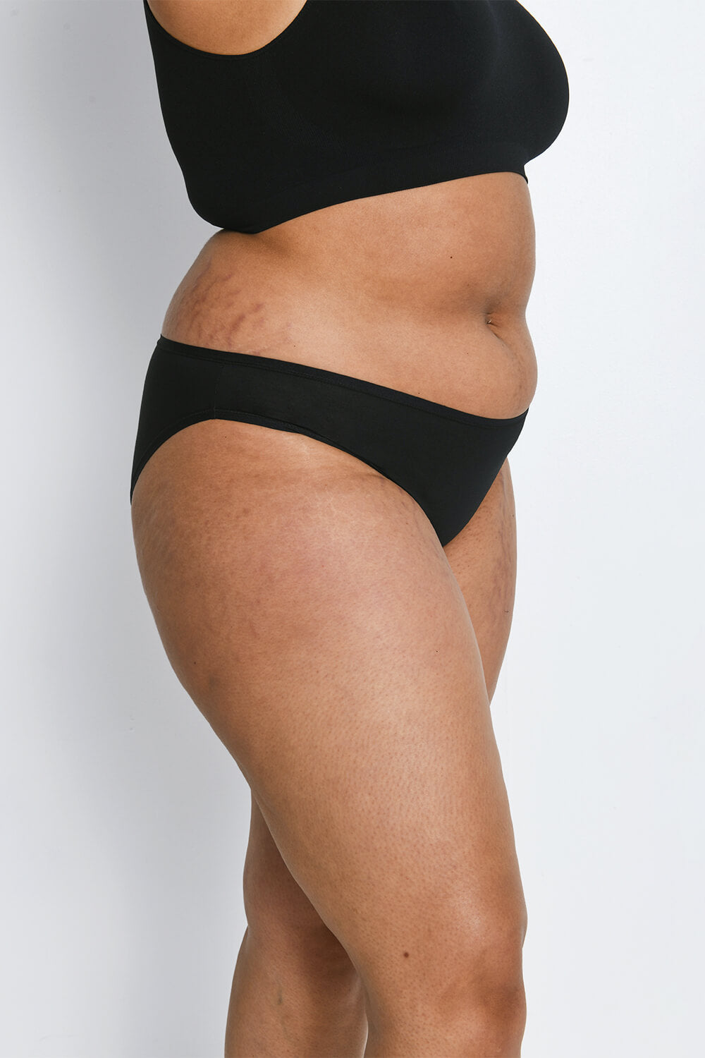 Curve Cotton Blend High Leg Knickers 3 Pack - Black