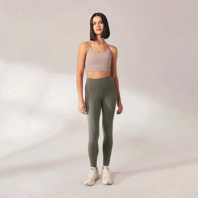 Lightweight Everyday High Waisted Leggings - Slate Green