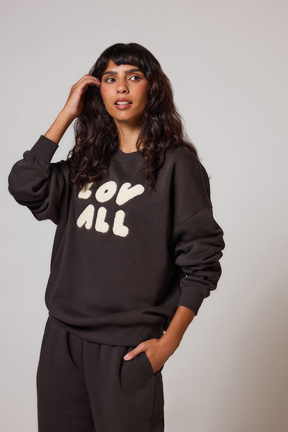 ALL SZN Organic Oversized Sweatshirt Style 1 - Black Coffee