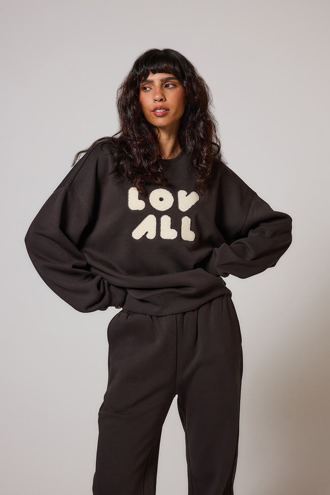 ALL SZN Organic Oversized Sweatshirt Style 1 - Black Coffee