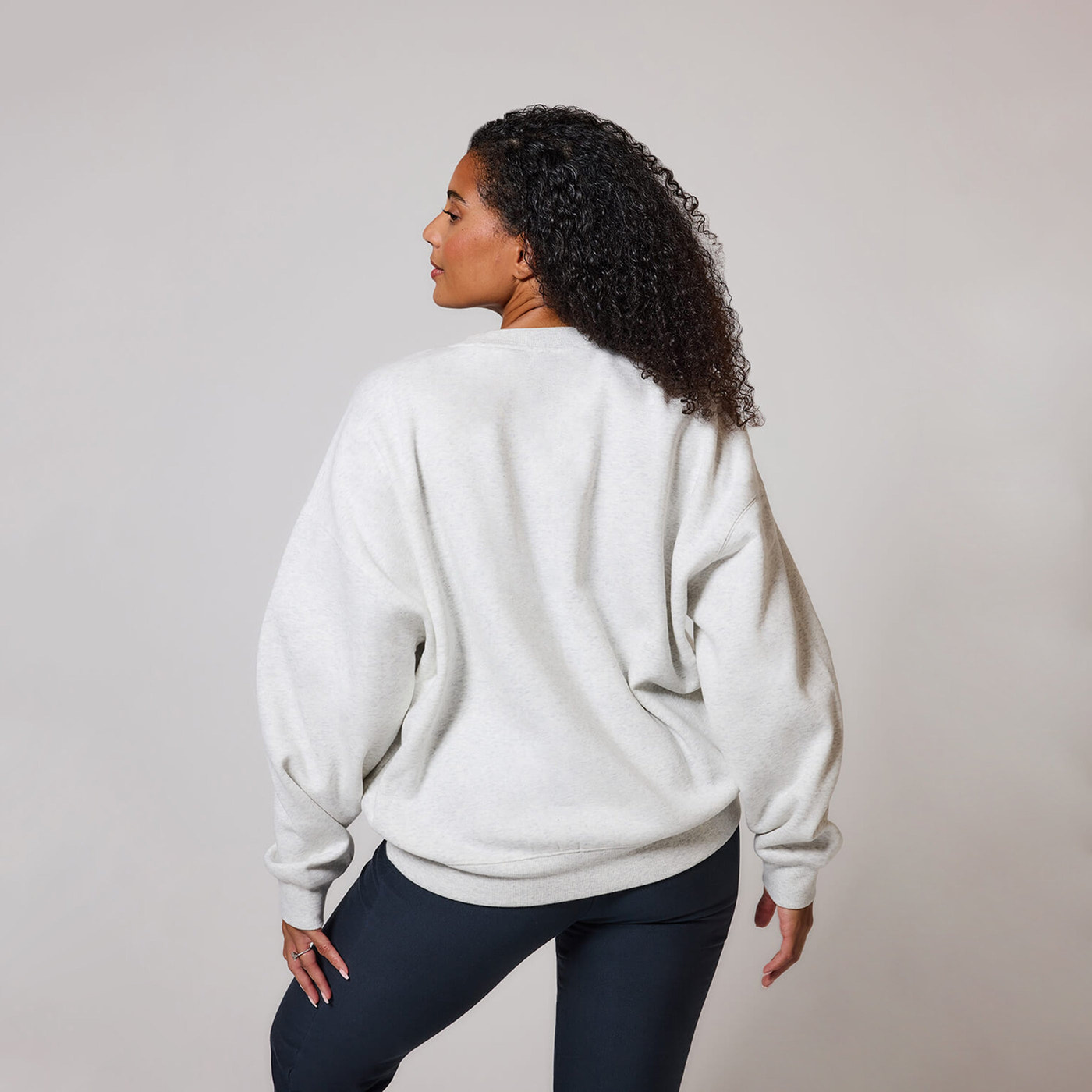 ALL SZN Organic Oversized Sweatshirt Style 2 - Light Grey Marl
