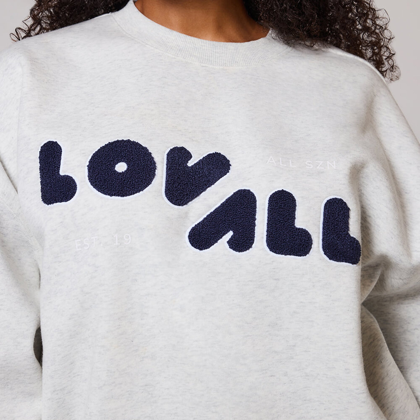 ALL SZN Organic Oversized Sweatshirt Style 2 - Light Grey Marl