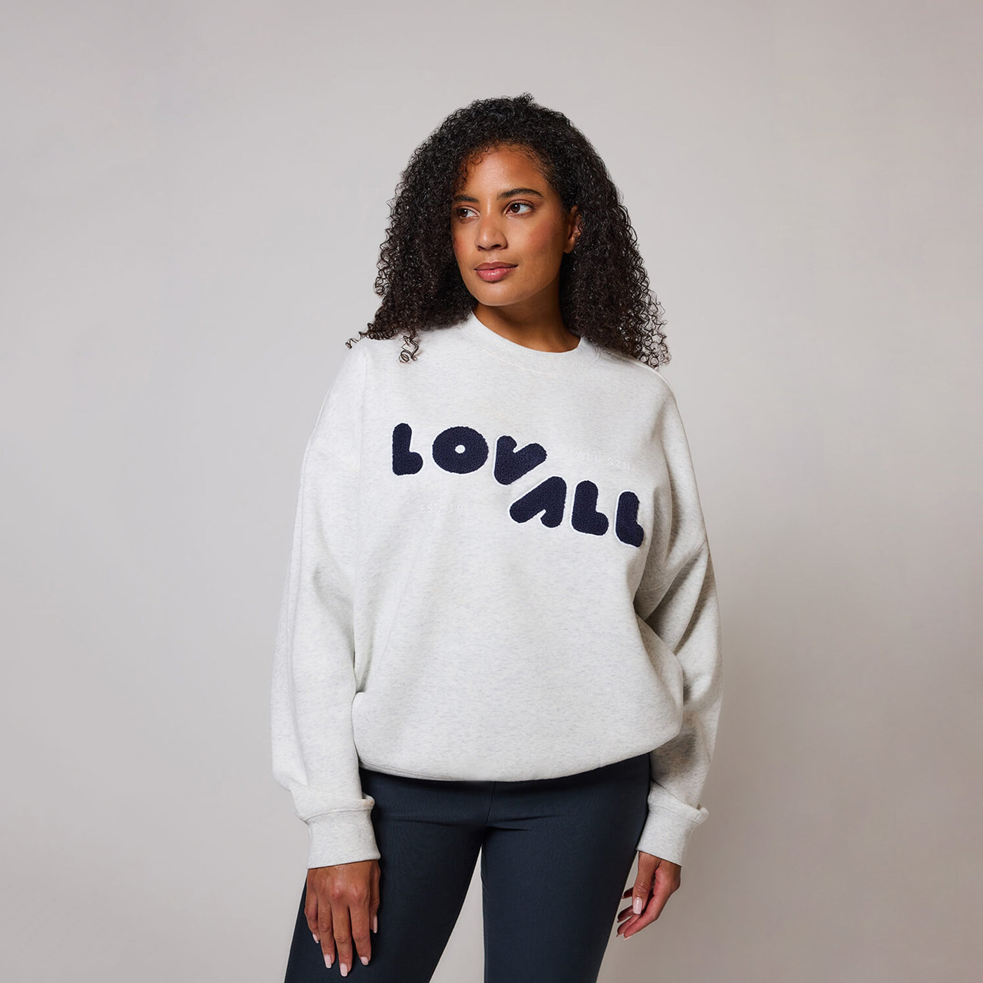 ALL SZN Organic Oversized Sweatshirt Style 2 - Light Grey Marl
