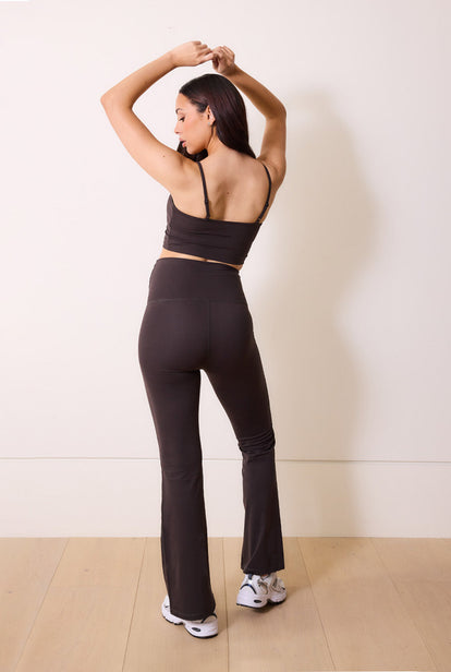 Maternity 24/7 Revitalise Flare Leggings - Black Coffee