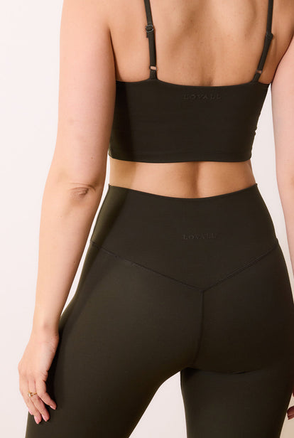 24/7 Revitalise 7/8 High Waisted Leggings - Deep Olive