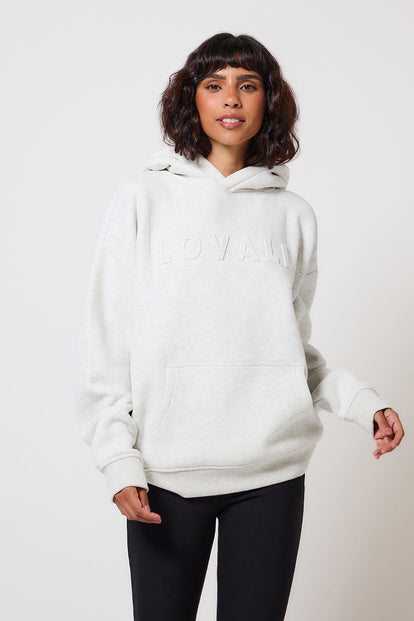 Heavyweight Oversized Hoodie - Light Grey Marl