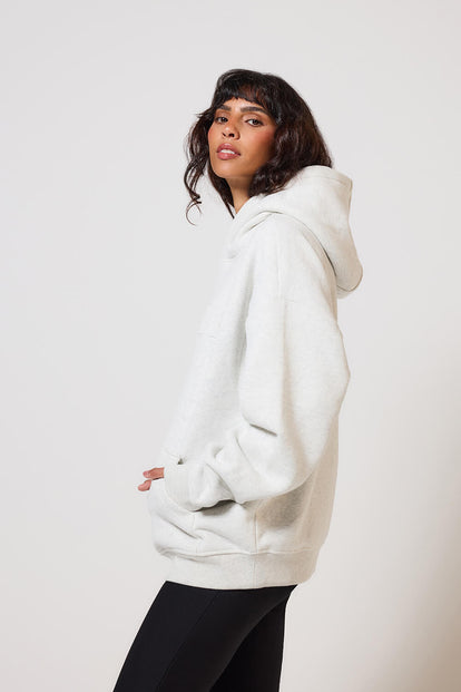 Curve Heavyweight Oversized Hoodie - Light Grey Marl