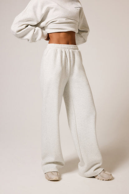 Curve ALL SZN Organic Wide Leg Jogger - Light Grey Marl