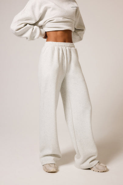 ALL SZN Organic Wide Leg Jogger - Light Grey Marl