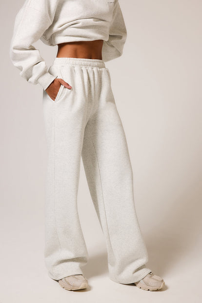 Curve ALL SZN Organic Wide Leg Jogger - Light Grey Marl