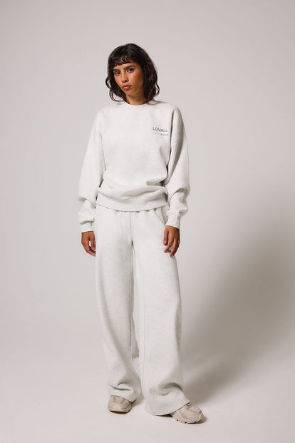 Curve ALL SZN Organic Wide Leg Jogger - Light Grey Marl