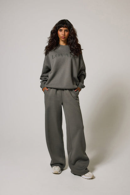 Curve ALL SZN Organic Wide Leg Jogger - Slate Green