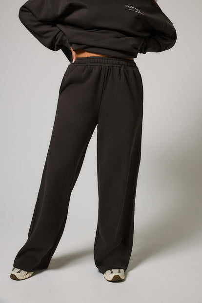 Curve ALL SZN Organic Wide Leg Jogger - Black Coffee