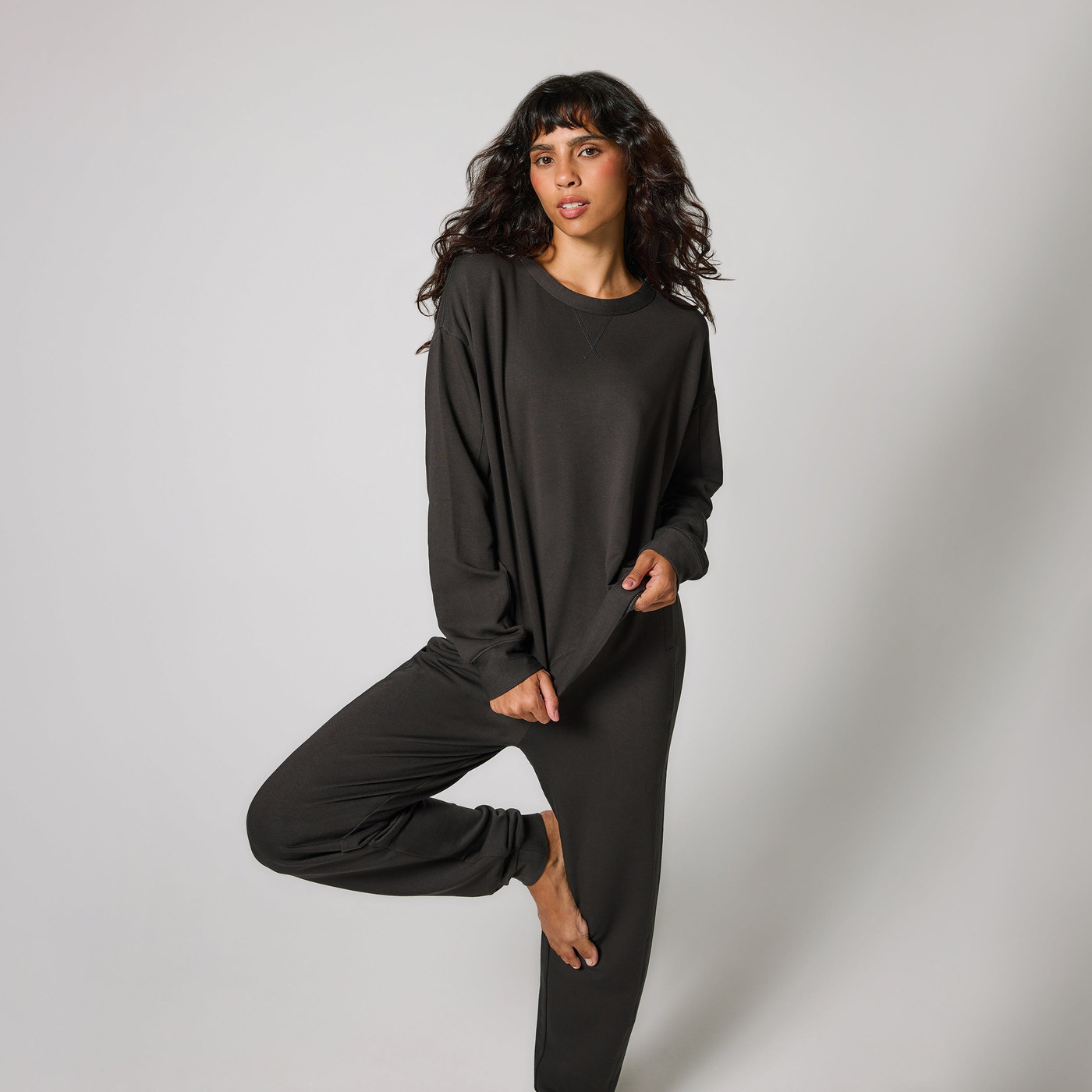 Curve Luxe Lounge Jogger - Black Coffee