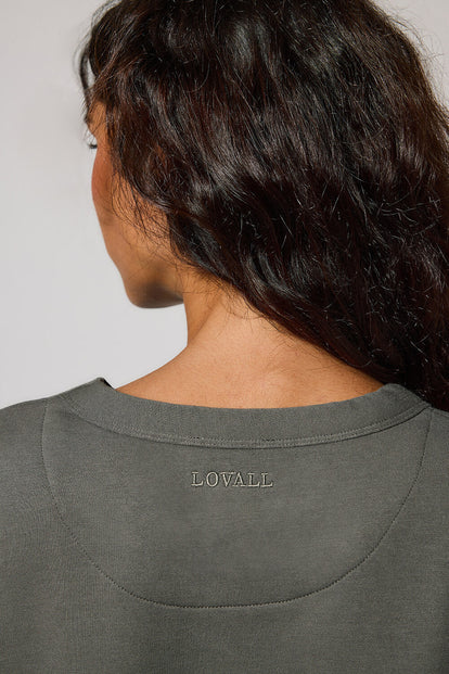 Curve Luxe Lounge Sweatshirt - Slate Green