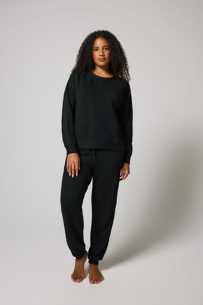 Luxe Lounge Sweatshirt - Black