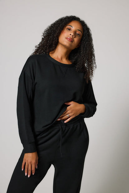 Luxe Lounge Sweatshirt - Black