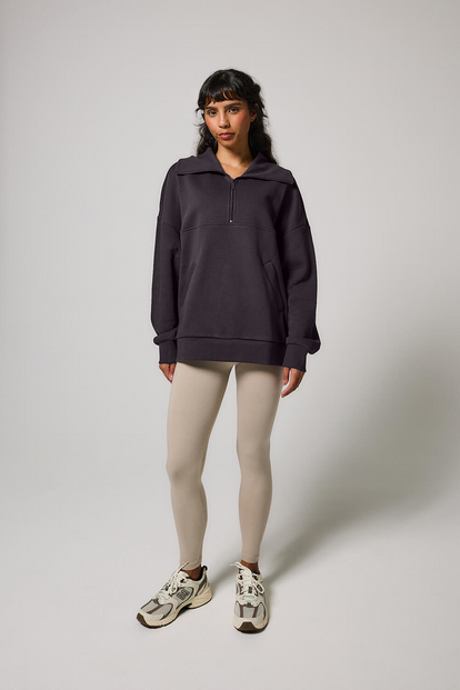 Curve ALL SZN Organic Oversized 1/4 Zip Sweatshirt - Shadow Grey