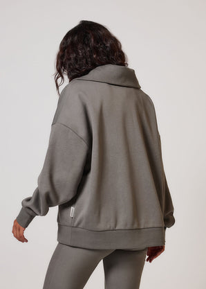 Curve ALL SZN Organic Oversized 1/4 Zip Sweatshirt - Slate Green