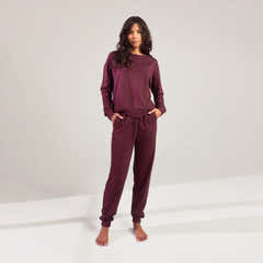 Luxe Lounge Jogger - Dark Cherry