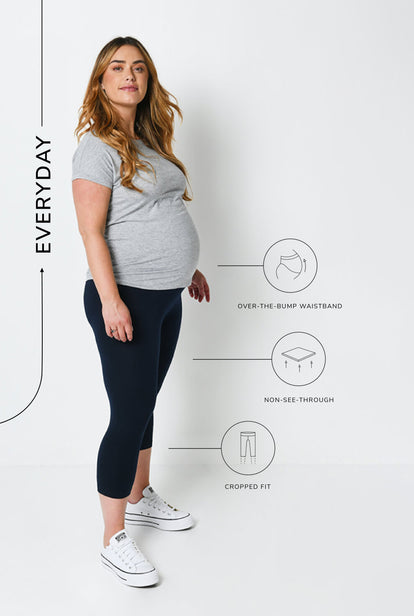 Maternity Everyday Cropped Leggings - Navy Blue