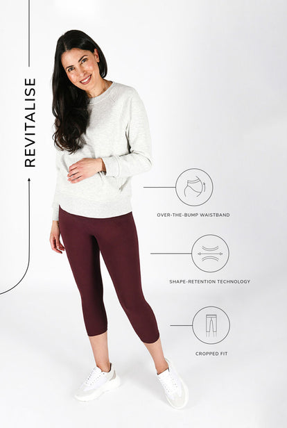 Maternity Revitalise Cropped Leggings - Winter Berry