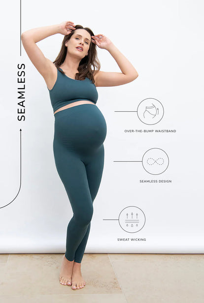 Ultimate Seamless Maternity Leggings - Teal Blue