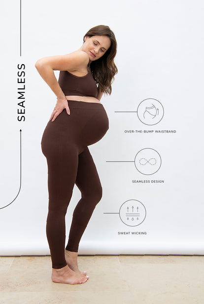 Ultimate Seamless Maternity Leggings - Chocolate Brown