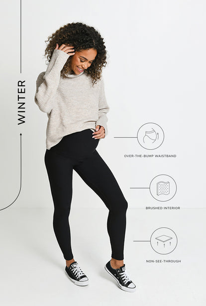 Maternity Winter Everyday Leggings - Black