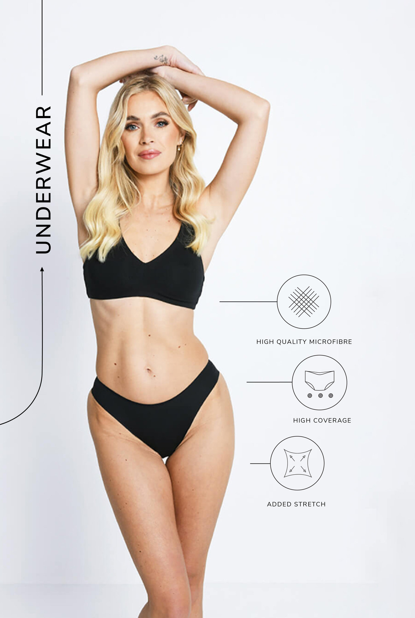 Seamless High Leg Knickers 3 Pack - Black