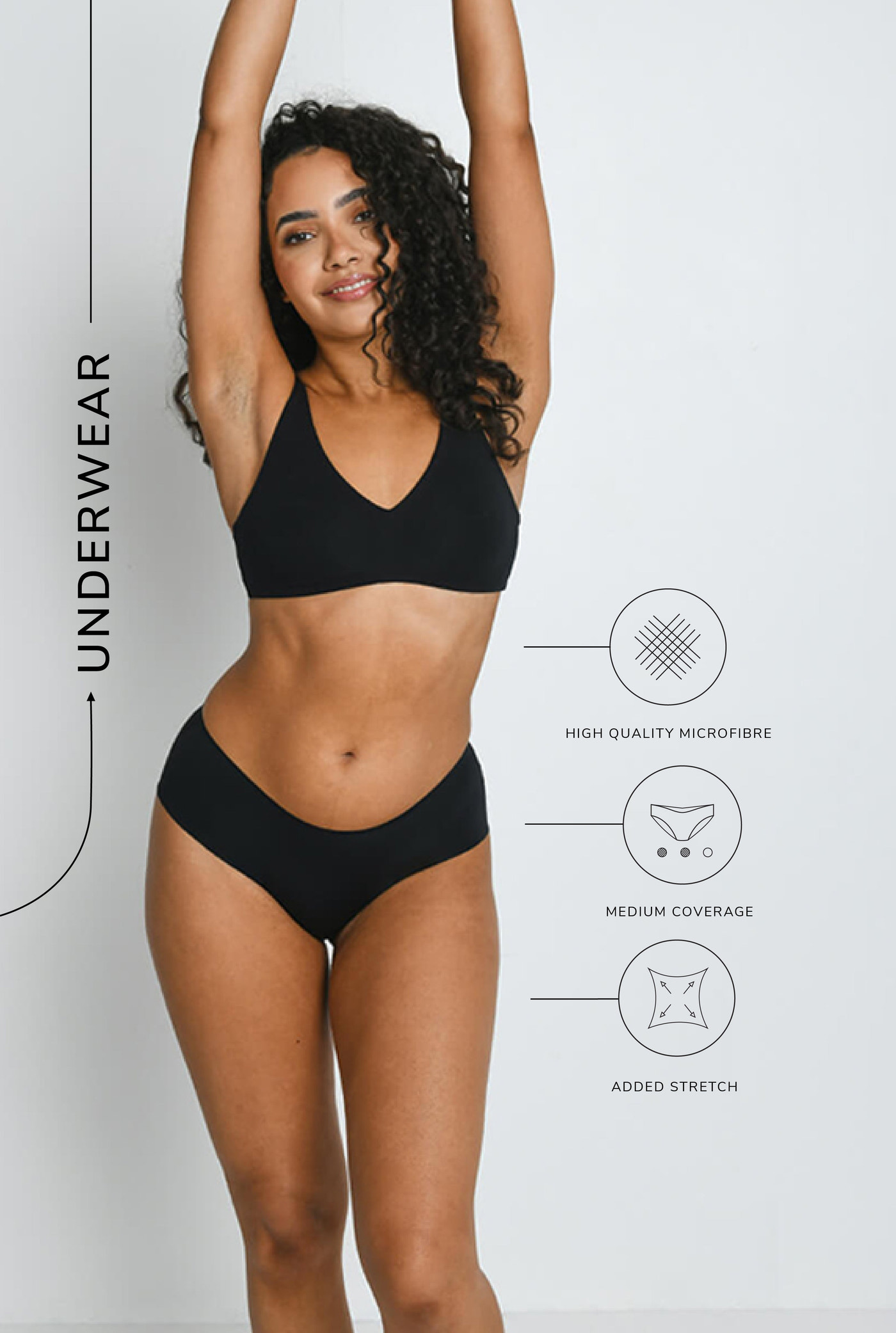 Seamless Midi Knickers 3 Pack - Black