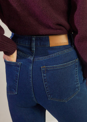 Slim Fit Mom Jeans - Dark Blue