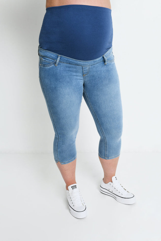 Maternity Cropped Jeggings - Light Blue