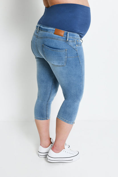 Maternity Cropped Jeggings - Light Blue