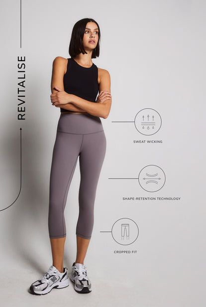 Revitalise Cropped High Waisted Leggings - Mauve