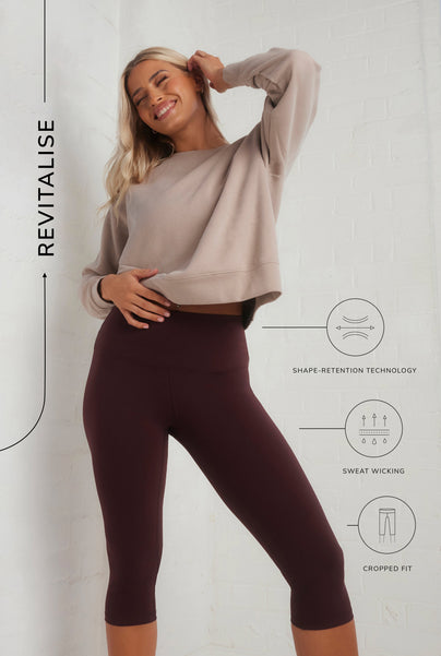 Curve Revitalise Cropped High Waisted Leggings - Winter Berry