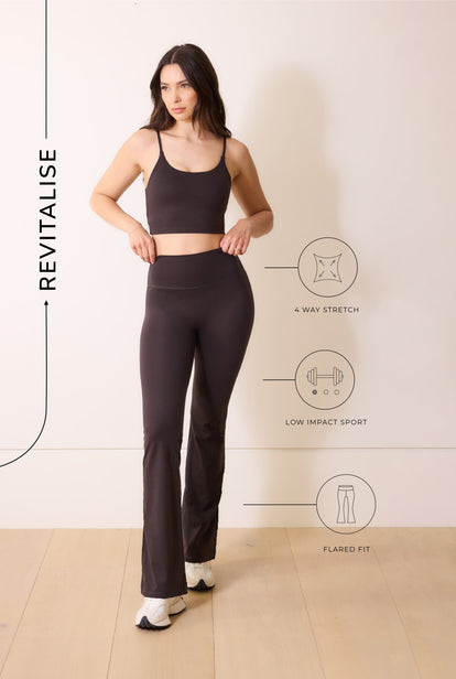 Curve 24/7 Revitalise Flare Leggings - Black Coffee